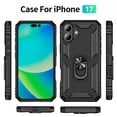 thumbnail image 2 of Dteck Case for iPhone 17,Military Grade Drop Impact Case 360 Metal Rotating Ring Kickstand Holder Armor Heavy Duty Shockproof Cover for iPhone 17 ,Black, 2 of 4