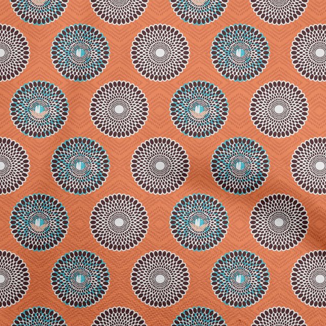 oneOone Polyester Spandex Orange Fabric Asian Block Craft Project Decor Fabric Printed by The Yard 56 Inche Wide-9302