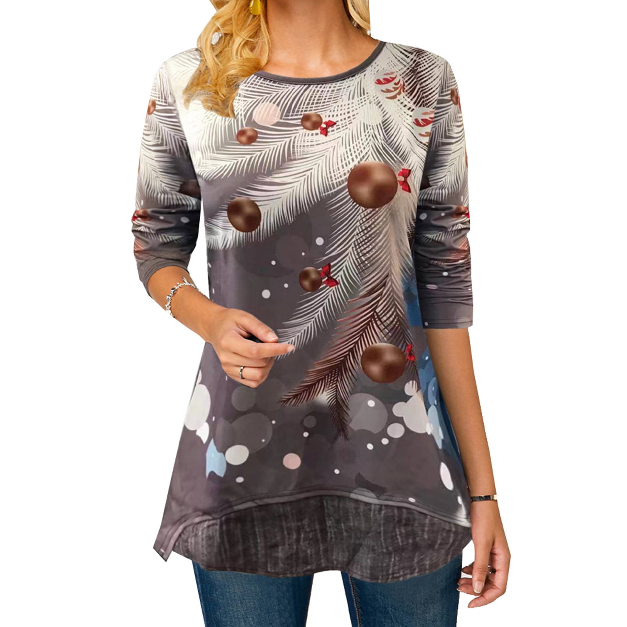 KAMAWO Plus Size Womens Christmas T 