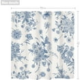 thumbnail image 5 of Blue Floral Shower Curtain 72Wx72H Inches,Boho Vintage Navy and White Flowers Bathroom Curtains,Decorative Bird Farmhouse Shower Curtain Set,Chinoiserie Aesthetic Bathroom Decor with Hooks, 5 of 6