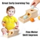 thumbnail image 4 of Busy Edition Juguetes Montessori Caja de permanencia de objetos Sonido suave Color de madera Bola de bebé Juego de caída para niños pequeños de 6 meses 1 2 3 años Juguete infantil de primera edad, 4 of 5