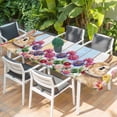 thumbnail image 2 of Easter Bunny Table Cloths for 8 Foot Rectangle Tables, Spring Colorful Daisy Flowers Rabbit Wood Plank Patio Waterproof Elastic Fitted Tablecloths, Washable Rectangular Table Cover for Camping, 2 of 8