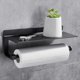 thumbnail image 1 of No Drilling Kitchen Roll Holder Wall Mounted Paper Towel Holder Paper Towel Holders with Spacious Paper Dispenser Rolls for Kitchen Black, 1 of 5