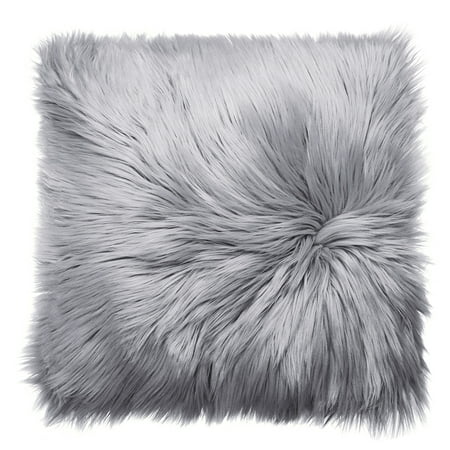 Meigar Decorative Throw Pillow Cover 18''X18'' Faux Fur Fluffy Plush Decorative Pillowslip Pillowcase Protecter for Car Sofa Bedroom Home