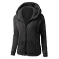thumbnail image 5 of Vinsonshop Fleece Hoodie Womens Jacket with Hood Womens Fleece Jacket Womens Fleece Zip Up Jacket Warm Jackets for Women Plain Hoodies for Women Hoodies with Zipper Black L, 5 of 5