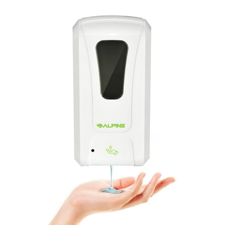 Alpine Automatic Hand Sanitizer Dispenser - Touchless Dispenser for Restaurant, Hospital, School, Hotel, Kitchen and Bathroom 1200ML (White, Liquid)