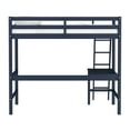 thumbnail image 6 of Hillsdale Furniture Caspian Wood Study Twin Loft Bed with Desk, Navy, 6 of 6