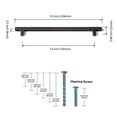 thumbnail image 6 of Goo-Ki Antique Oil Rubbed Bronze Drawer Handles 7.6 in (192mm) Hole Centers Straight Cabinet Pull,6-Pack Solid Cabinet Handles for Kitchen Cabinets and Dresser Drawers, 6 of 8