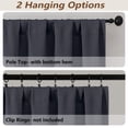 thumbnail image 5 of MKHILL Vela Black Blackout Tier Curtains 24 Inch 2 Panels, Thermal Insulated Room Darkening Rod Pocket Cafe Curtains for Kitchen Sink Bathroom Small Window Camper, Each 30"W x 24"L, 5 of 10