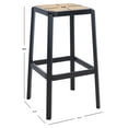 thumbnail image 3 of SAFAVIEH Silus Square Backless Bar Stool, Black/Natural, 3 of 10