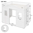 thumbnail image 2 of Harper & Bright Designs Full Size House Loft Bed with Window and Door, Solid Wood Playhouse Loft Bed Frame with Full Length Guardrail, White, 2 of 14