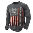 thumbnail image 3 of America 250 Shirt Casual Long Sleeve T Shirt Athletic Fit Crew Neck 250Th Mens Tees Grey S, 3 of 6