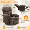 thumbnail image 4 of Korser Small Recliners for Small Spaces,Swivel Rocker Recliner Chair with Side Pockets for Living Room,Brown, 4 of 7