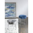 thumbnail image 3 of Linon Coston Backless Velvet Vanity Stool, Chrome/Gray, 3 of 15