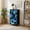 Color-1, variant on 4 Drawer Vertical Storage Dresser abstract monochrome texture oriental style floral with Wood Top Fabric Pull Drawers
