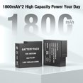 thumbnail image 3 of Batería de repuesto, 2 paquetes de 1800 mAh con cargador para Insta360 Ace, 3 of 8