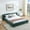 Green, variant on Queen Size Upholstered Bed Frame with Padded Headboard, Chenille Fabric Grounded Embedded Low Bed, Solid MDF Support, Easy Assembly, Floor Bed Frame for Bedroom, Green