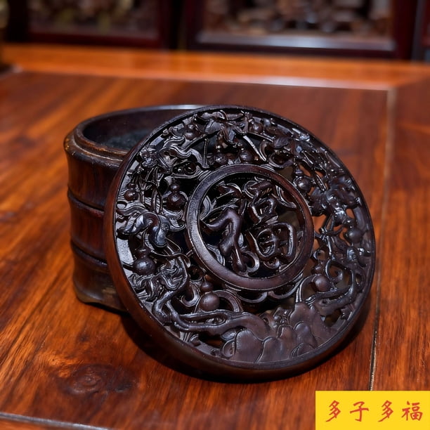 Ebony incense burner, a high-end home incense box for indoor use, suitable for Chinese culture, sandalwood, agarwood, tea tasting, and incense burning.