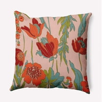 18"x18" Simply Daisy Bold Flower Garden Poly Accent Pillow, Red Qty 1