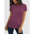 thumbnail image 4 of Womens Loose Fit Tshirts Short Sleeve Summer Tops Casual Workout Yoga Tunic T Shirts Tops, 4 of 6