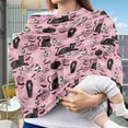 thumbnail image 3 of Renewold Stretchy Baby Car Seat Covers Carseat Canopy Baby Breastfeeding Stroller High Chair Shopping Cart Cover for Girls Boys Halloween Decor, Black Cat Pumpkin Bat Skull Pink, 3 of 7