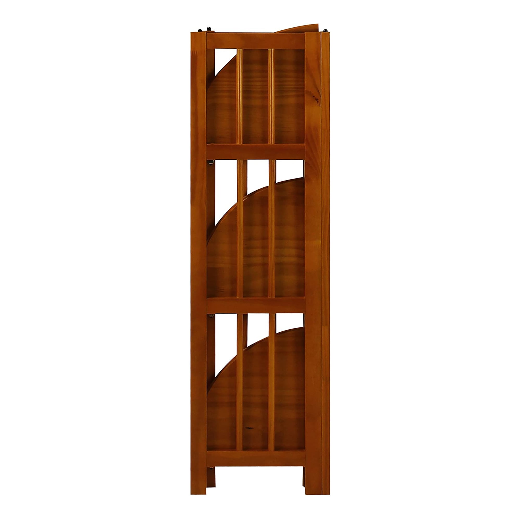 Casual Home 315-15 Wooden 4 Shelf Corner Folding Bookcase, Honey Oak
