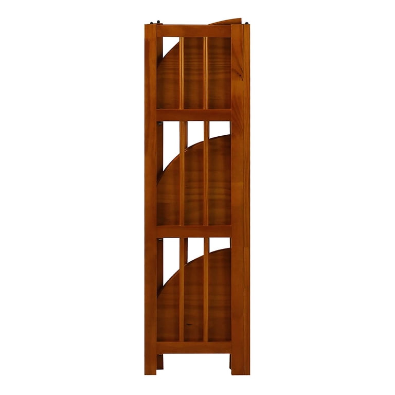 Casual Home 38" Wooden Corner Folding Bookcase, Honey Oak photo 8