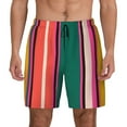thumbnail image 3 of Uemuo Vertical Stripes Pattern Mens Swim Trunks Quick Dry Board Shorts with Mesh Lining, Stretch Beach Shorts Quick Dry No-Chafing Board Shorts-3X-Large, 3 of 9
