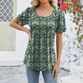 thumbnail image 1 of T-Shirt à Col Rond Floral pour Femmes, Coupe Ample, Manches Courtes, pour Usage Quotidien, 1 of 2