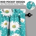 thumbnail image 2 of Vintage Daisy Valance Curtain - 54 Inch Rod Pocket Window Topper, Aesthetic Floral Boho Design, Light Filtering Polyester Valance for Farmhouse Kitchen (1 Panel, 54x18 in), 2 of 3
