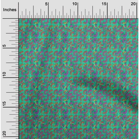 oneOone Polyester Lycra Green Fabric Batik Sewing Fabric By The Yard Printed Diy Clothing Sewing Supplies 56 Inch Wide - 0K