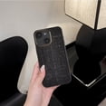 thumbnail image 3 of for iPhone 15 Plus Case with Full Camera Len Protector Woven Flannelette Individuality Cute Pretty Phone Case Soft Protective Cellphone Case-Black, 3 of 14
