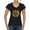 Black, variant on Sunflower Animal Print Fashion Women’s Standard V-Neck Tee, Heather Grey, Medium