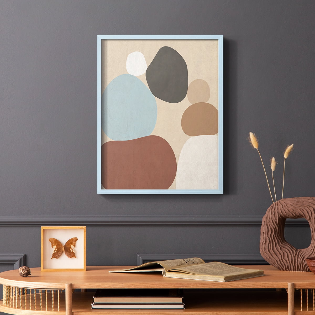 Stone Stacking in Paper Solid Wood 8 x 10 Framed Print