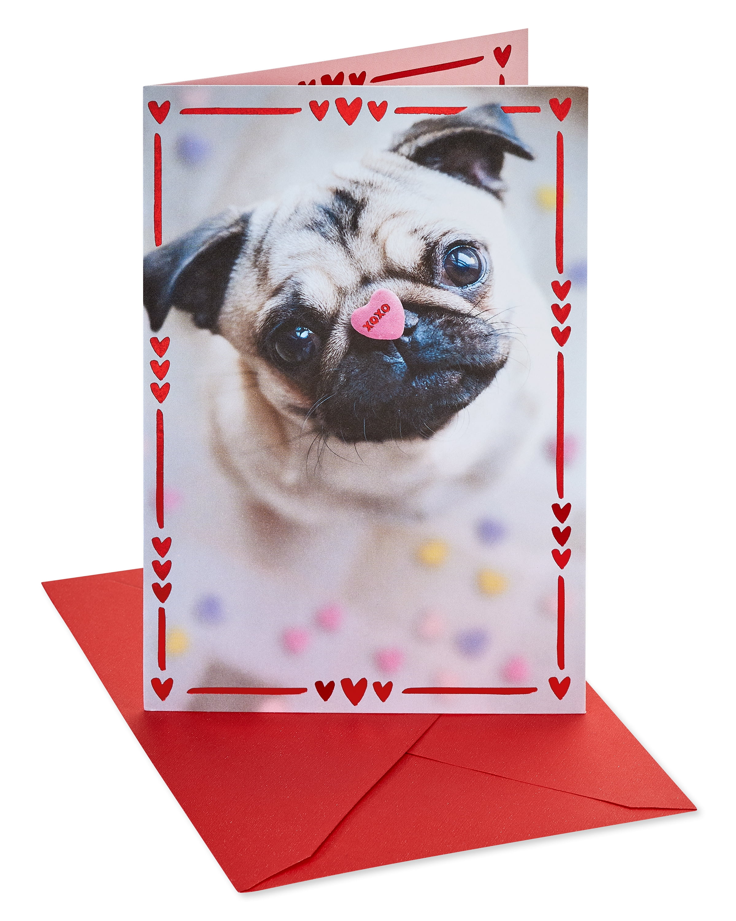 American Greetings Valentine's Day Card (Pug with Candy Heart)