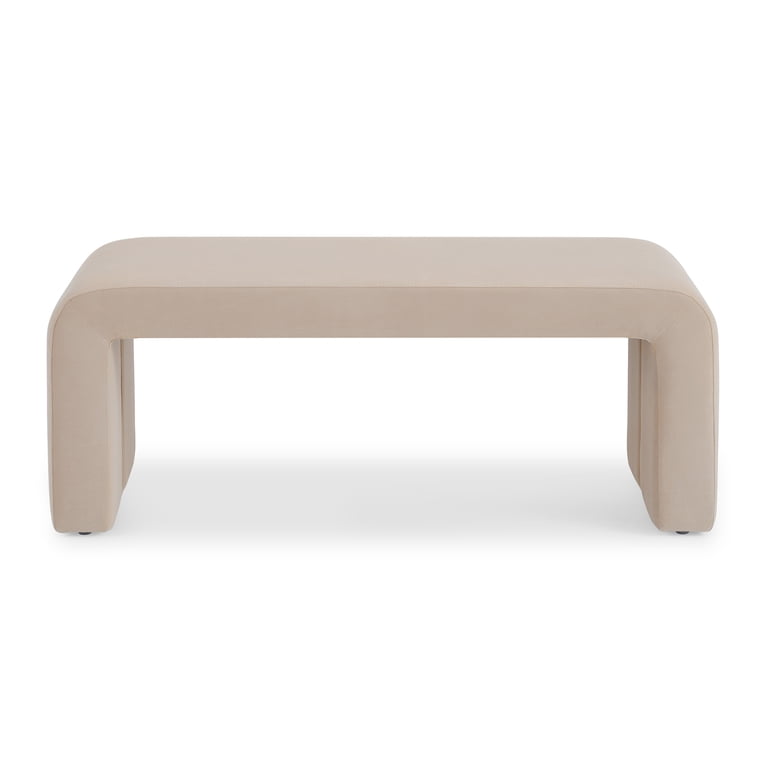 Better Homes & Gardens Juliet Waterfall Velvet Bench, Beige photo 4
