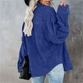 thumbnail image 6 of Patlollav Womens Corduroy Buttoned Cardigan Long Sleeve Lapel Padded Shirt Tops, 6 of 6