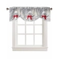 thumbnail image 2 of Christmas Winter Snowman Gray Window Curtain for Living Room Christmas Kitchen Cabinet Tie-up Valance Curtain Rod Pocket, 2 of 6