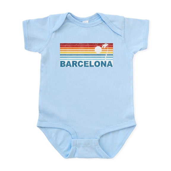 CafePress - Retro Palm Tree Barcelona Infant Bodysuit - Baby Light Bodysuit, Size Newborn - 24 Months