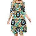 thumbnail image 1 of Alhambra Tessellation Loose Pocket Dress Print Short Sleeve Dresses V-Neck Dress 5Xl Pattern Geometry Mosaic Ceramics Abstract, 1 of 5
