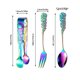 thumbnail image 3 of Stainless Steel Rose Ice Clip Spoon Fork Set Vintage Pattern Coffee Spoon Tongs Dessert Fork, 3 of 5