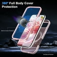 thumbnail image 6 of Allytechgroup for iPhone Air Case with Screen Protector, Matte Kickstand Comaptible with Magsafe Drop Protective Bumper Shockproof Anti-Scratch Magnetic Cover for iPhone Air, Pink, 6 of 6