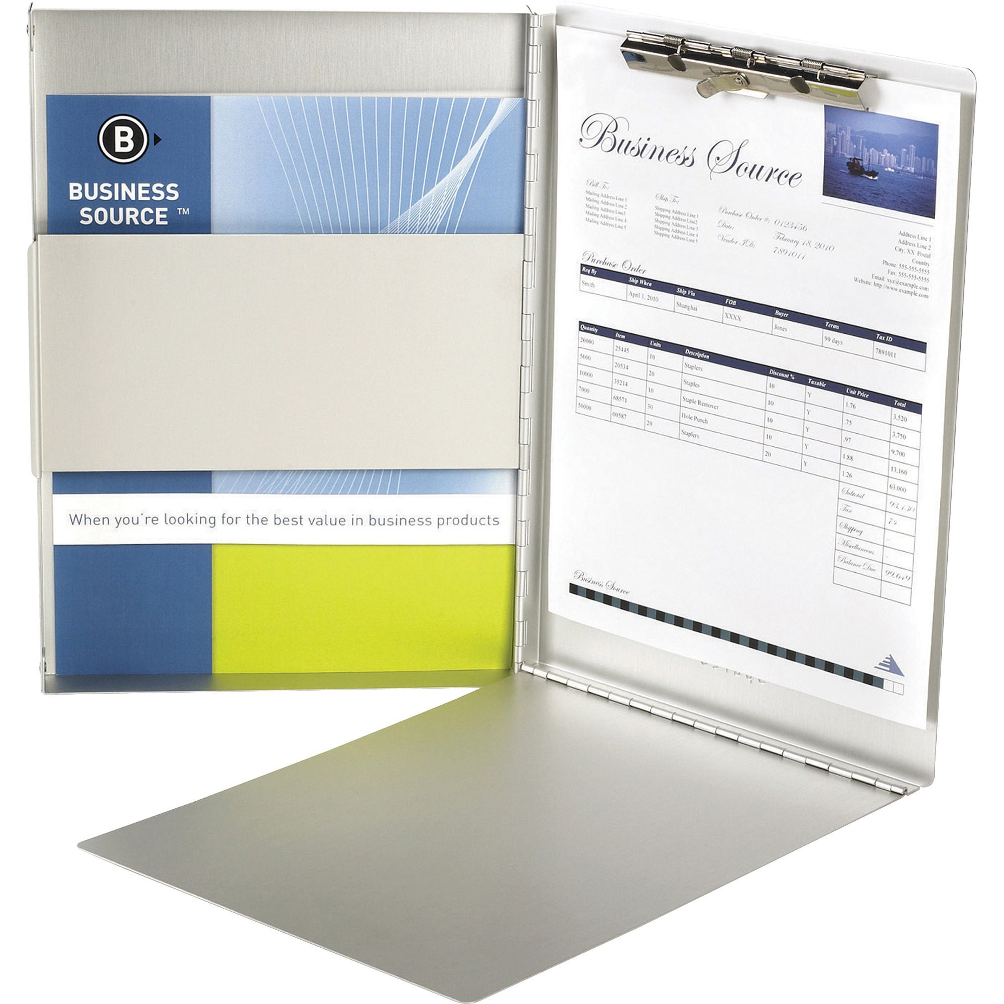 Business Source Anodized Aluminum Form Holder 0.50" Clip Capacity