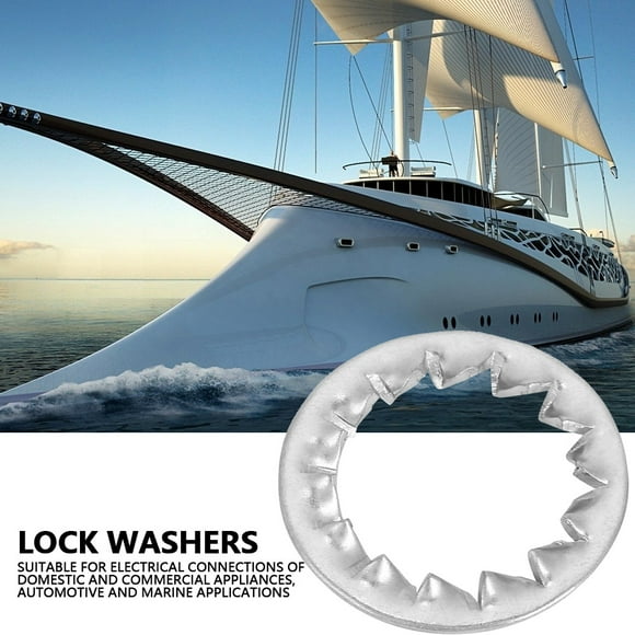20Pcs Stainless Steel Serrated Lock Washers Serrated Lock Washer Skin Marker External Toothed Lock Washer Flat Tool Set