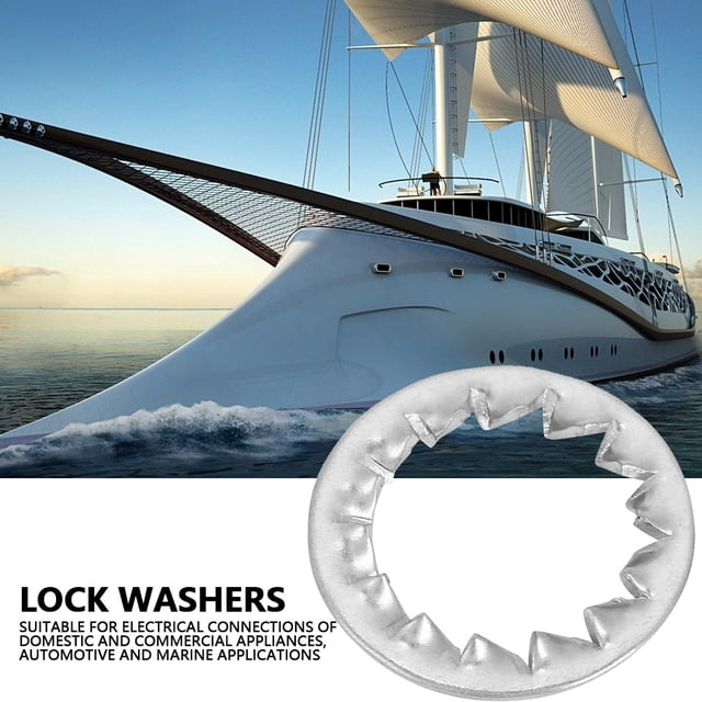 20Pcs Stainless Steel Serrated Lock Washers Serrated Lock Washer Skin Marker External Toothed Lock Washer Flat Tool Set
