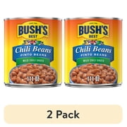 (2 pack) Bush's Chili Beans, Canned Pinto Beans in Mild Chili Sauce, 111 oz Can