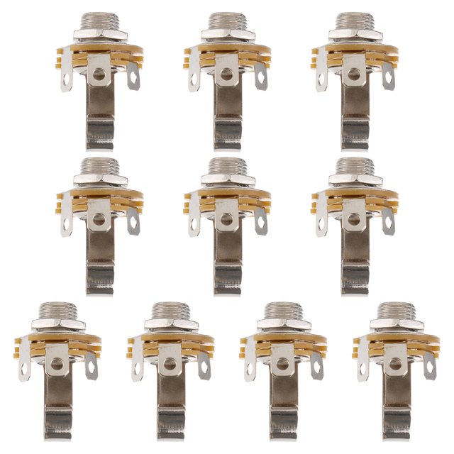 FRCOLOR Microphone Holder 10Pcs 6.35mm Microphone Socket for Guitar Mic Holder for Instruments Microphone Holder for Stringed Instruments,0.59"X0.59"X1.18"