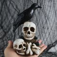 thumbnail image 1 of Lámpara decorativa de cuervo de Halloween, lámpara de esqueleto de Halloween, resina, estatua de calavera de Halloween, lámpara de esqueleto de calavera de Halloween, calidad en la que puedes confiar, 1 of 5