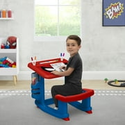 Spider-Man Draw and Play Desk by Delta Children – Includes 10 Markers and Coloring Book, Blue