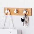 thumbnail image 3 of Wooden Hangers Self Adheisve Wall Hanging Stainless Steel Bambo Hook, 3 of 5